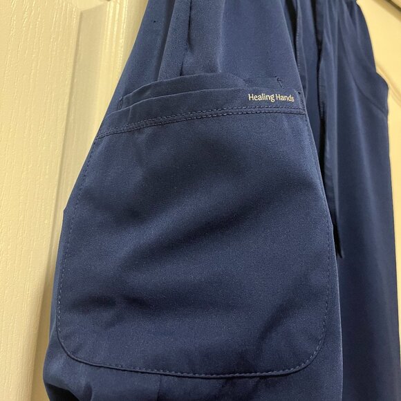 Navy Blue Healing Hands Scrub Bottoms - Picture 6 of 8
